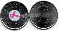 монета Канада 25 центов 2006 год Розовая Лента — против рака молочной железы., эмаль