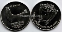 монета Земля Адели  50 франков 2011 год Тюлень Уэдделла