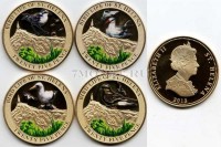 Острова Святой Елены набор из 4-х монет 25 пенсов 2013 года птицы