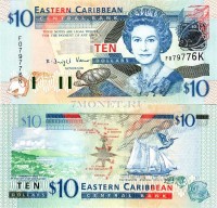 бона Восточные Карибы 10 долларов 2003 год 