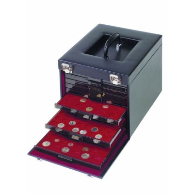 кофр для 10 монетных боксов из искусственной кожи