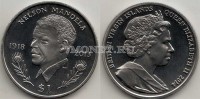 монета Виргинские острова 1 доллар 2014 год Нельсон Мандела