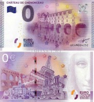 0 евро 2015 год сувенирная банкнота. Замок Шенонсо