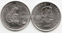 монета Канада 25 центов 2007 год X Зимние Паралимпийские Игры 2010 год в Ванкувере керлинг