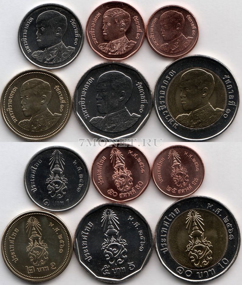 Набор из 6-ти монет Таиланд 2018 год Король Рама X