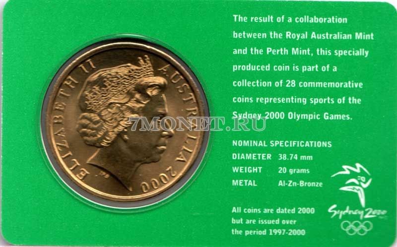 монета Австралия 5 долларов 2000 год Олимпийские игры в Сиднее - Бокс, в буклете 11 из 28