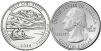 США 25 центов 2014D год штат Колорадо Национальный парк Грейт-Санд-Дьюнс, 24-й