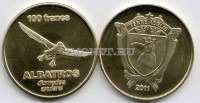 монета Земля Адели  100 франков 2011 год Альбатрос