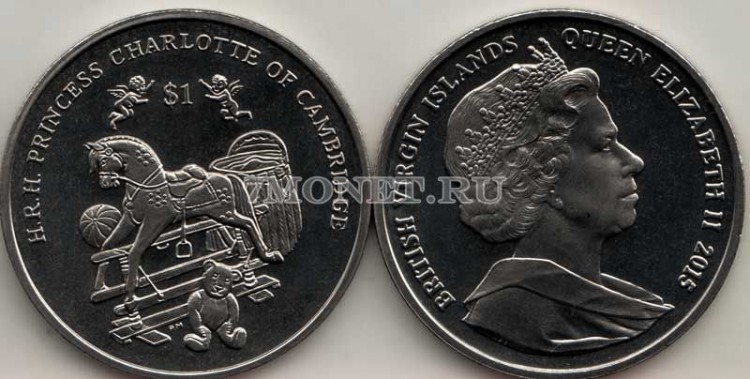 монета Виргинские острова 1 доллар 2015 год Принцесса Шарлотта Кембриджская