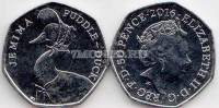монета Великобритания 50 пенсов 2016 год Утка Джемайма Паддл - 150 лет со дня рождения Беатрис Поттер