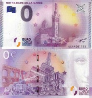 0 евро 2015 год сувенирная банкнота. Нотр-Дам-де-ла-Гард