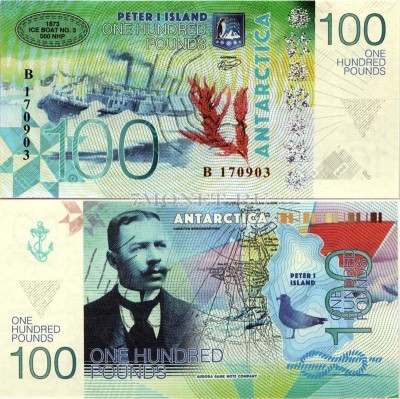 бона Остров Петра I 100 фунтов 2017 год Карстен Борхгревинк