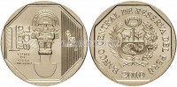 монета Перу 1 новый соль 2010 год Золотой Туми