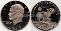 монета США 1 доллар 1978S год Эйзенхауер PROOF