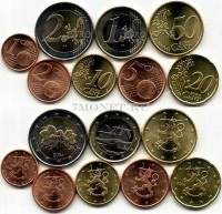 Финляндия ЕВРО набор из 8-ми монет 