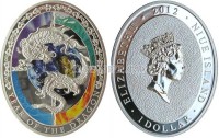 монета Ниуэ 1 доллар 2012 год Дракон