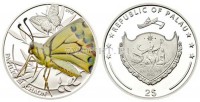 монета Палау 2 доллара 2013 год Бабочка Махаон, PROOF, эмаль