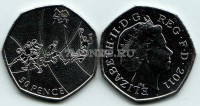 монета Великобритания 50 пенсов 2011 год Летние Олимпийские игры Лондон 2012 - баскетбол