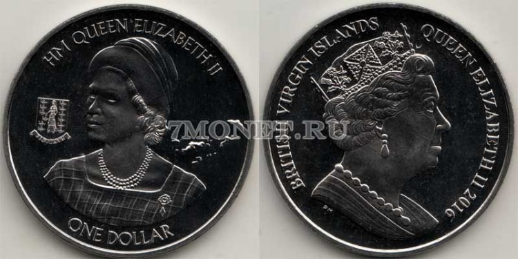 монета Виргинские острова 1 доллар 2016 год  90-летие Королевы Елизаветы II