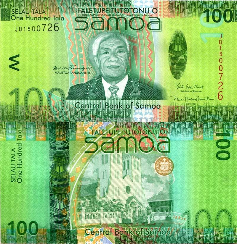 бона Самоа 100 тала 2017 год