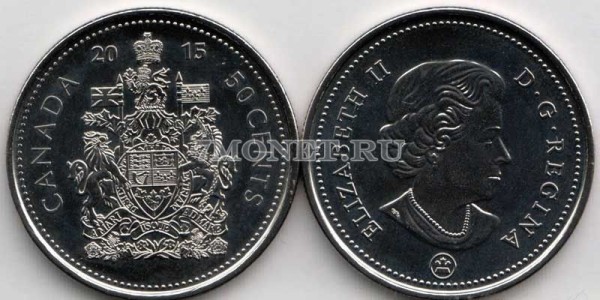 монета Канада 50 центов 2015 год