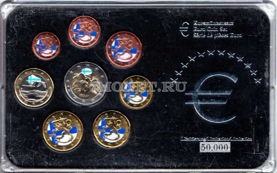 Финляндия ЕВРО набор из 8-ми монет в пластиковой упаковке, цветной