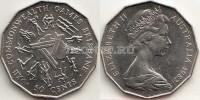 монета Австралия 50 центов 1982 год XII Игры Содружества наций в Брисбене