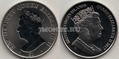 монета Виргинские острова 1 доллар 2017 год Елизавета II