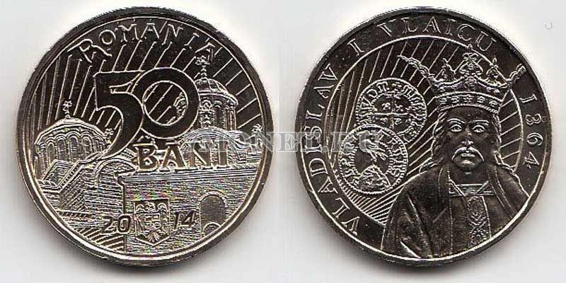 монета Румыния 50 бани 2014 год Владислав I Влайку (Воевода Валахии)