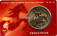 монета Австралия 5 долларов 2000 год Олимпийские игры в Сиднее - Конный спорт, в буклете 22 из 28