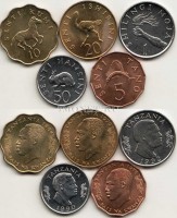 Танзания набор из 5-ти монет