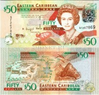 бона Восточные Карибы 50 долларов 2008 год