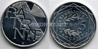 монета Франция 5 евро 2013 год серия «Ценности Французской республики» - «FRATERNITE» («Братство»)