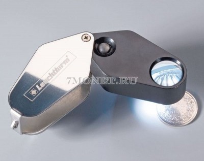 лупа 10-кратная складная со светодиодной подсветкой  LU 24 LED