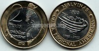 монета Аргентина 2 песо 2012 год война в Фолклендах