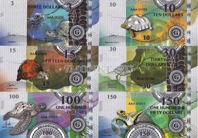 Острова Гилберта набор из 6-ти банкнот 2016 год Черепахи