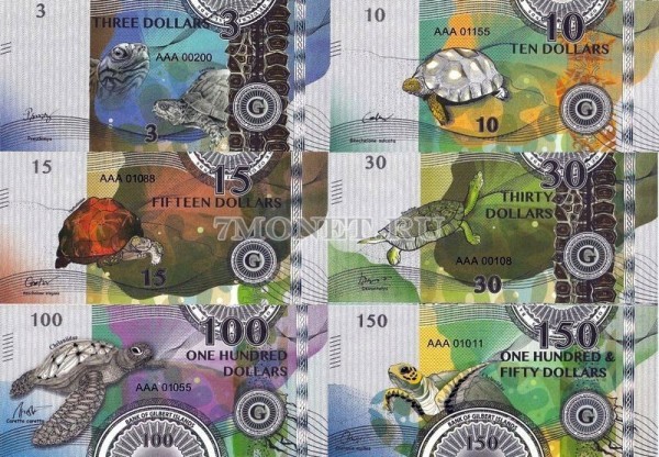 Острова Гилберта набор из 6-ти банкнот 2016 год Черепахи