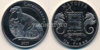 монета Майотта 1 франк 2017 год Цератозавр