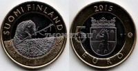 монета Финляндия 5 евро 2015 год Серия "Животные провинций" - "Сатакунта" (бобр)