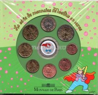 Франция ЕВРО набор из 8-ми монет и жетона с эмалью 2005 год - 2