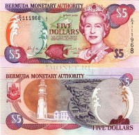 бона 5 долларов Бермудские острова 2000 год