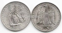 монета Германия 5 марок 1980 год  750 лет со дня смерти Вальтера фон дер Фогельвайде