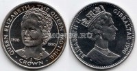 монета Гибралтар 1 крона 1990 год 90-летие Королевы-Матери