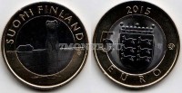 монета Финляндия 5 евро 2015 год Серия "Животные провинций" - горностай в Похьянмаа