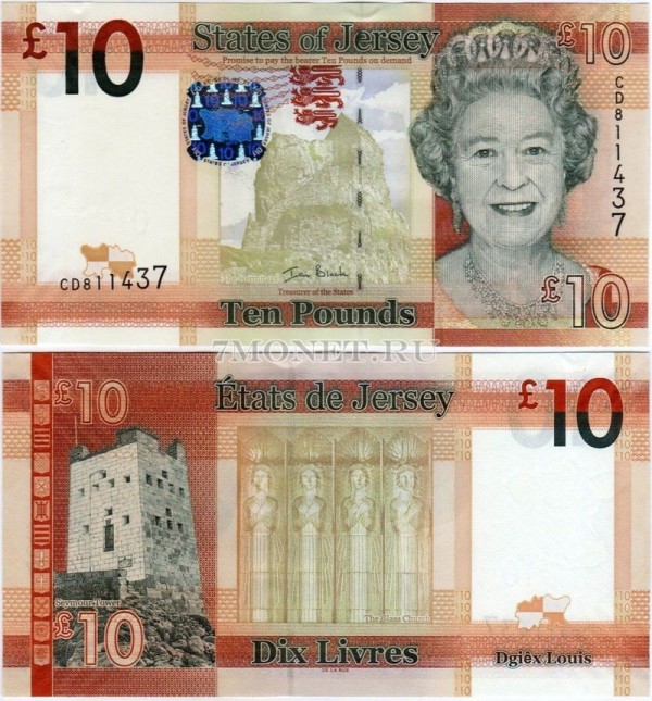 бона Джерси (Великобритания) 10 фунтов 2010 год