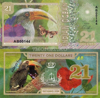 бона Индийский океан 21 доллар 2018 год 