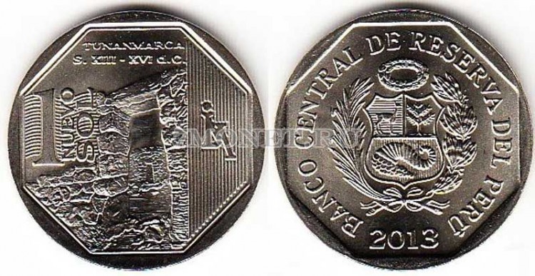 монета Перу 1 новый соль 2013 год Тунанмарка