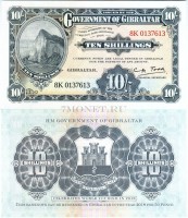 Сувенирная банкнота Гибралтар 10 шиллингов 2018 год Международный год туризма