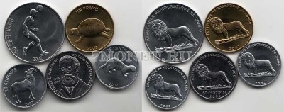 Конго набор из 5-ти монет 2002 год