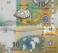 бона Острова Гилберта 10 долларов 2016 год Шпороносная черепаха